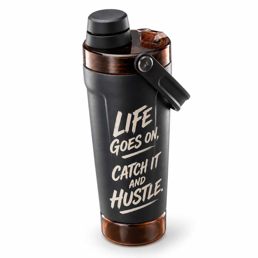 Premium Stainless Steel Insulated Protein Shaker Bottle | Leakproof Insulated Stainless Steel Shaker Cup | Base Storage and Twist On Fast Flow Lid | BPA-Free